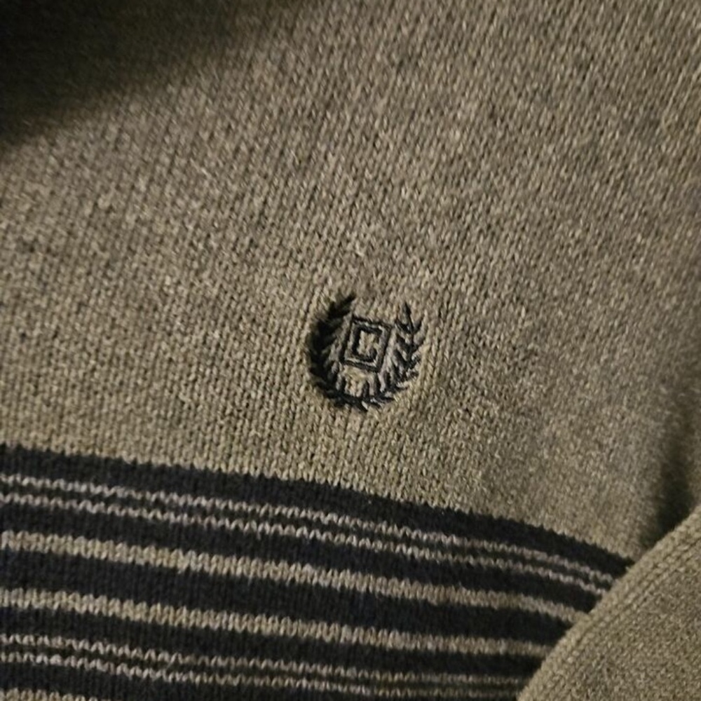 Chaps 1/4 Zip Men's L Long Sleeve Gray Pullover Cotton Sweater